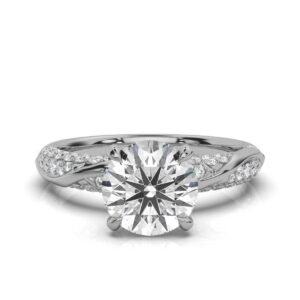 925 Sterling Silver Pave Set Diamond Ring