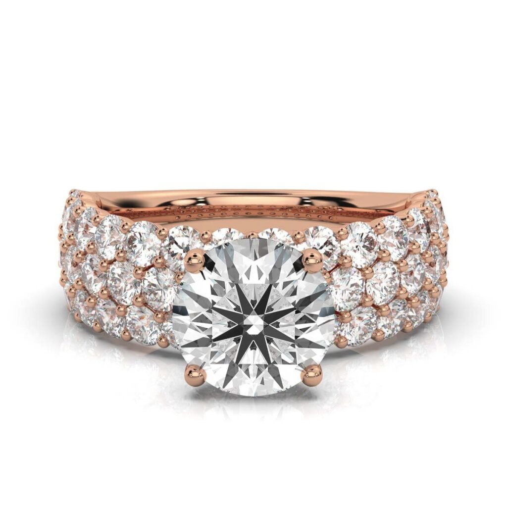 925 Sterling Silver Pave Set Diamond Ring
