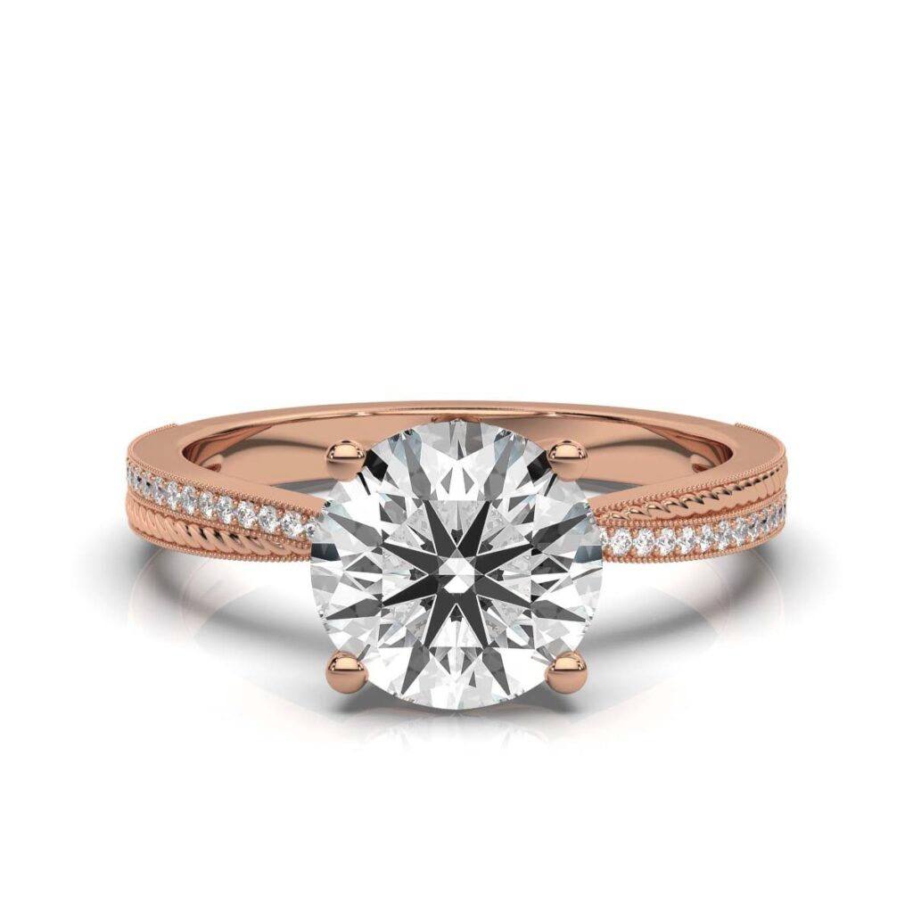925 Sterling Silver Pave Setting Diamond Engagement Ring