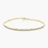 925 Sterling Silver Pave Stackable Diamond Bar Bracelet
