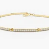 925 Sterling Silver Pave Stackable Diamond Bar Bracelet - Image 2