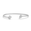 925 Sterling Silver bangle with pear and oval stone shapes