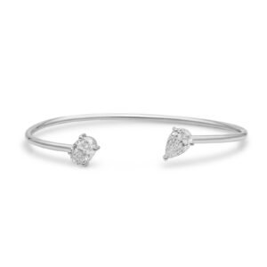925 Sterling Silver Pear and Oval Bangle