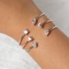 Polished 925 Sterling Silver bangle with thick gold plating