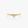 925 Sterling Silver Pear and Round Diamond Nesting Ring