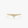 925 Sterling Silver Pear and Round Diamond Nesting Ring - Image 3