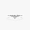925 Sterling Silver Pear and Round Diamond Nesting Ring - Image 5