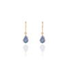 925 Sterling Silver pear cut blue sapphire dangle earrings