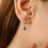 925 Sterling Silver earrings with prong-set sapphire stones