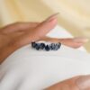 925 Sterling Silver Pear Cut Blue Sapphire Ring - Image 2