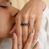 925 Sterling Silver Pear Cut Blue Sapphire Ring - Image 4