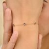 925 Sterling Silver Pear Cut Chain Bracelet - Image 2