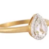 Sterling silver ring with solitaire pear cut CZ diamond