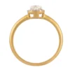 Elegant ring with thick gold plating and pear shaped stone