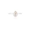 925 Sterling Silver pear cut ring with a polished finish