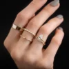 925 Sterling Silver Pear Cut Diamond Ring - Image 4
