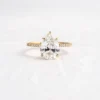 Pear cut diamond ring in 925 sterling silver with gold plating