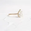 Pear cut ring with premium CZ diamond and pave setting
