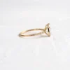 Gold-plated sterling silver ring with a teardrop-shaped stone