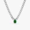 925 Sterling Silver Pear Cut Emerald Chain - Image 2
