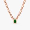925 Sterling Silver Pear Cut Emerald Chain - Image 3
