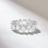925 Sterling Silver Pear Diamond Eternity Marriage Ring - Image 5