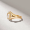 925 Sterling Silver Pear Diamond Oval Signet Ring - Image 3