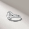 925 Sterling Silver Pear Diamond Oval Signet Ring - Image 6