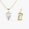 925 Sterling Silver Pear Diamond Pendant 0.5CT Diamond Pear Cut Solitaire Necklace - Image 2