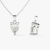 925 Sterling Silver Pear Diamond Pendant 0.5CT Diamond Pear Cut Solitaire Necklace - Image 4