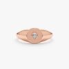 925 Sterling Silver Pear Diamond Signet Ring - Image 5