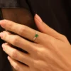 925 Sterling Silver Pear Emerald Anniversary Ring - Image 4