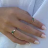 925 Sterling Silver Pear Emerald Anniversary Ring - Image 8