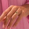 925 Sterling Silver Pear Emerald Engagement Ring