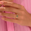925 Sterling Silver Pear Emerald Engagement Ring - Image 3