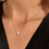 Sterling silver diamond necklace with pear and round-inspired design