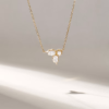 Sterling silver necklace with Premium CZ diamond pave accents
