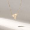 Statement necklace with ring charm style and polished finish