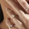 925 sterling silver engagement ring with a bright eye-catching finish