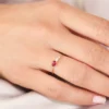 Gold-plated sterling silver ring with pear-shaped gemstone design