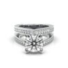 925 Sterling Silver Pear Shape Shank Diamond Ring