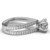 925 Sterling Silver Pear Shape Shank Diamond Ring - Image 4