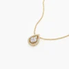 Pear-shaped halo diamond necklace in 925 sterling silver