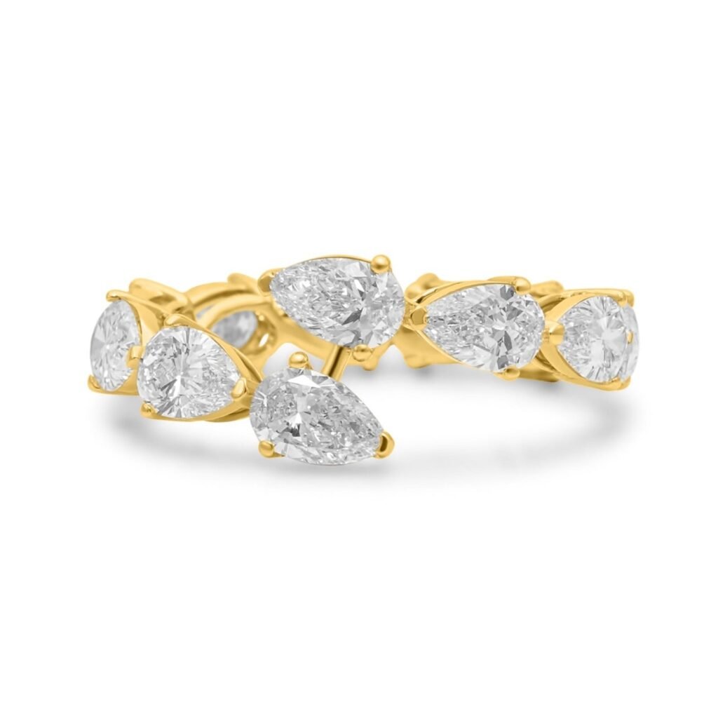 925 Sterling Silver Pear Wrap Ring