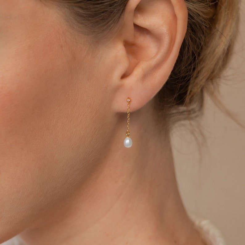 925 Sterling Silver Pearl Drop Earring