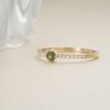 925 Sterling Silver Peridot and Diamond Engagement Ring - Image 3