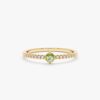 925 Sterling Silver Peridot and Diamond Engagement Ring - Image 5