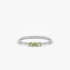 925 Sterling Silver Peridot and Diamond Ring - Image 2