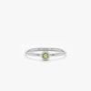 925 Sterling Silver Peridot Bezel Ring - Image 2