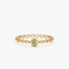 925 Sterling Silver Peridot Chain Ring